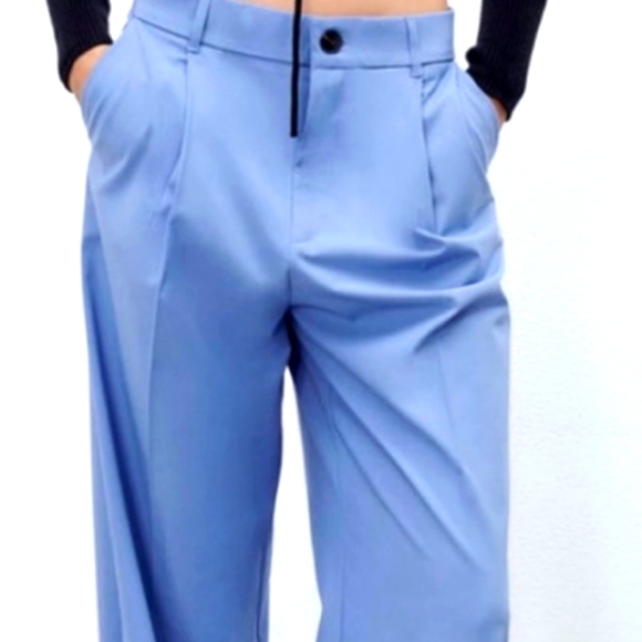 Zara Pants - Zara blue NWT high waisted wide leg pants